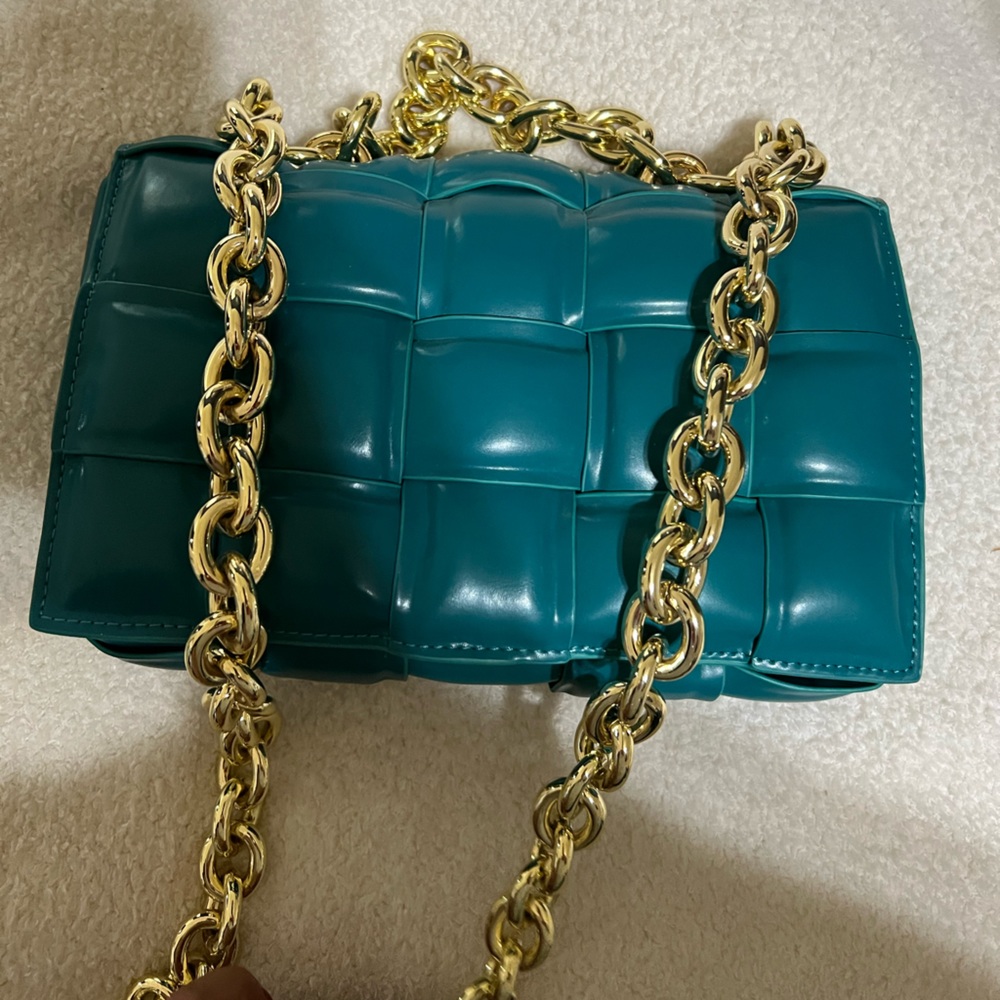 Woven Chain Genuine Leather Bag